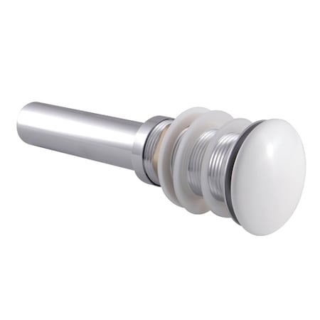 Kingston Brass EV7001WT Push Pop-Up Drain without Overflow, Polished Chrome/White EV7001WT
